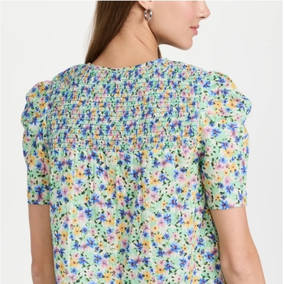 Shoshanna Kira Floral Top 100% Cotton Blouse - Picture 3 of 9
